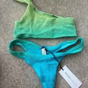 Bound One-Shoulder Bikini Set